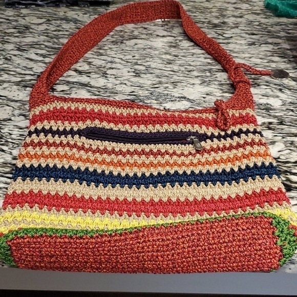 THE SAK CROCHET MULIT-COLORED STRIPED PURSE. - Picture 3 of 8